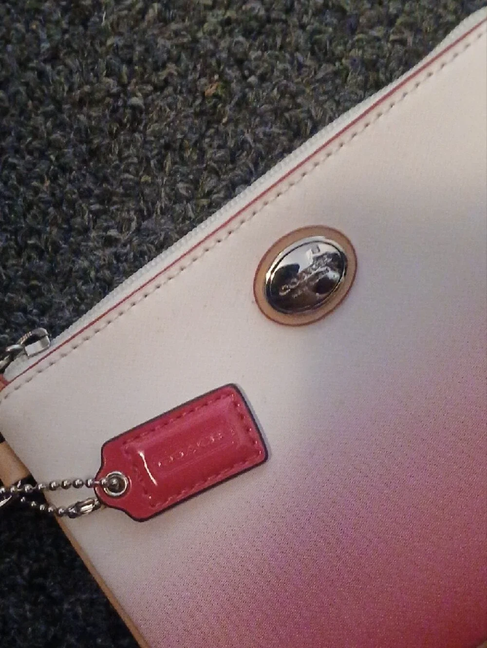 Coach Ombre Pink Leather Wristlet with Removable Strap